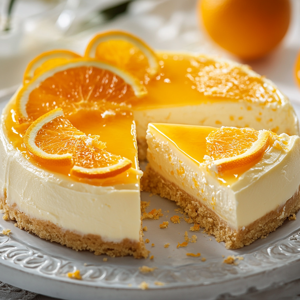 Orangen-Sahne-Käsekuchen ohne Backen