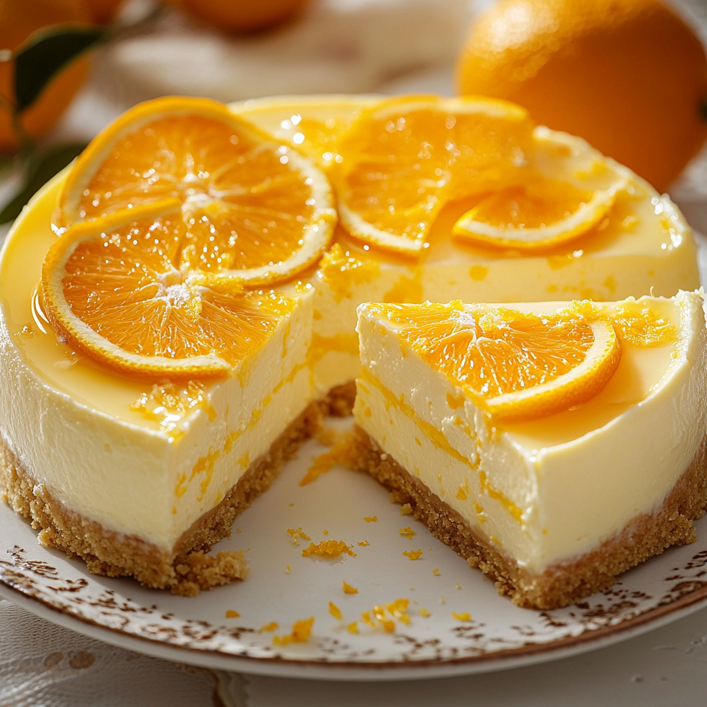 Orangen-Sahne-Käsekuchen ohne Backen