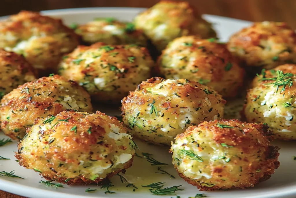 Knusprige Zucchini-Feta-Bällchen aus dem Ofen genießen!