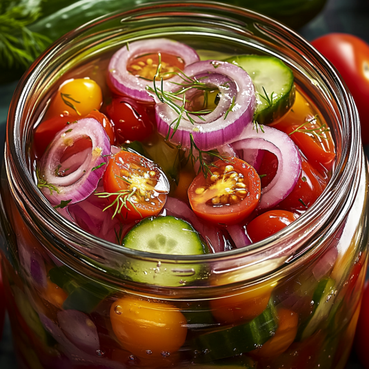 Eingelegte Kirschtomaten, Rote Zwiebeln und Gurken: So gelingt der erfrischende Genuss!
