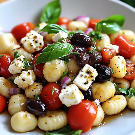 Gnocchi-Salat mit Feta & Tomaten – Frisch und lecker!