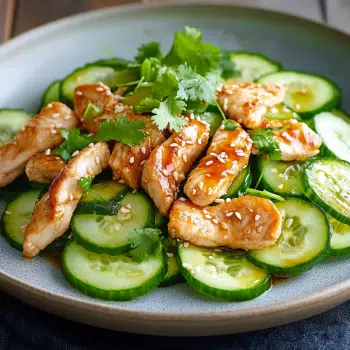 Gurkensalat mit Sesamhuhn: Erfrischend für den Sommer!