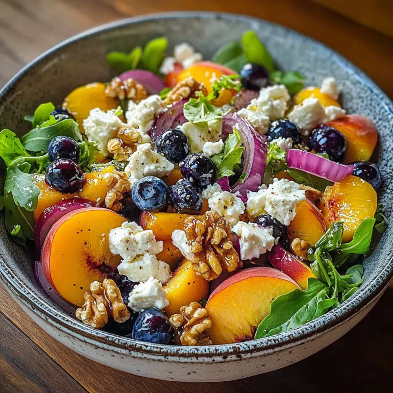 Pfirsich Blaubeer Feta Salat: Ein erfrischendes Rezept!