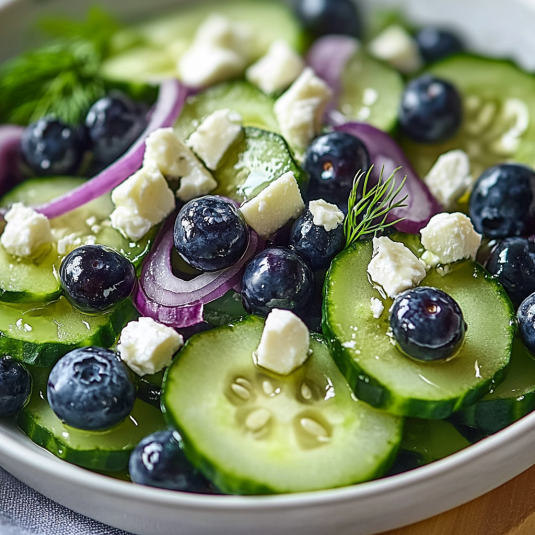 Frischer Gurken-Blaubeer-Salat Frischer Gurken-Blaubeer-Salat