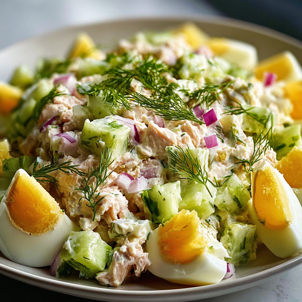 Eier-Gurken-Thunfischsalat: Frisch und lecker genießen!