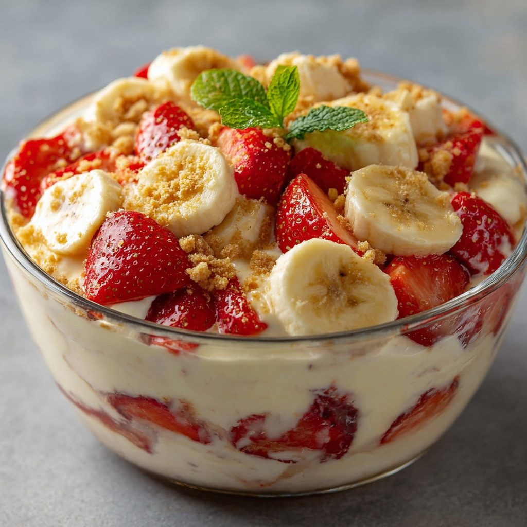 Erdbeer-Bananen-Käsekuchen-Salat: Ein leckerer Genuss!