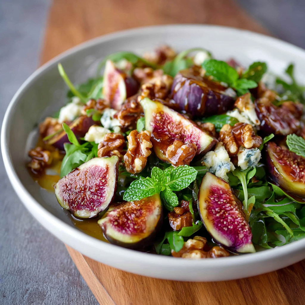 Feigen-Salat mit Blauschimmelkäse und Walnüssen begeistert!