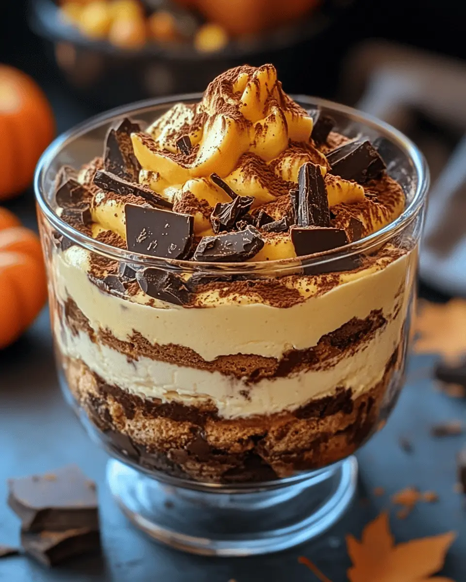 Halloween-Tiramisu mit Kürbis und Schokolade Halloween-Tiramisu mit Kürbis und Schokolade