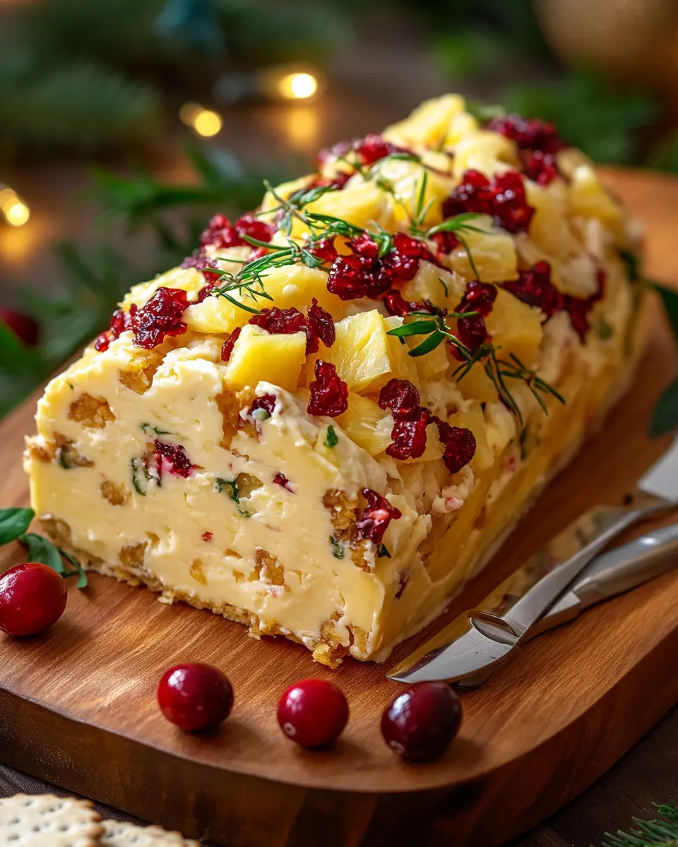 Ananas-Cranberry-Feiertags-Käse-Log: Irresistibly Festive Flavor!