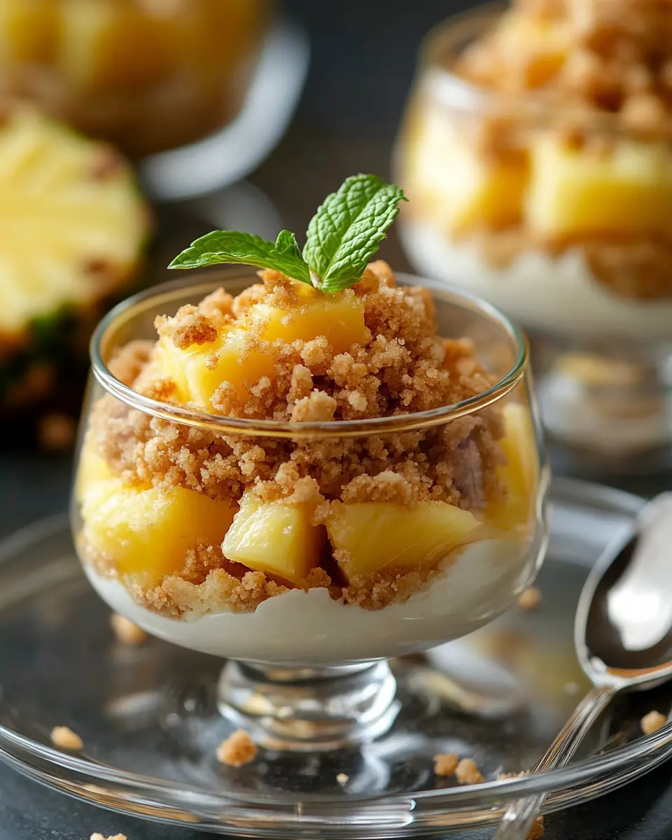 Ananas-Crumble in Gourmandes Verrines: Irresistibly Sweet Delight