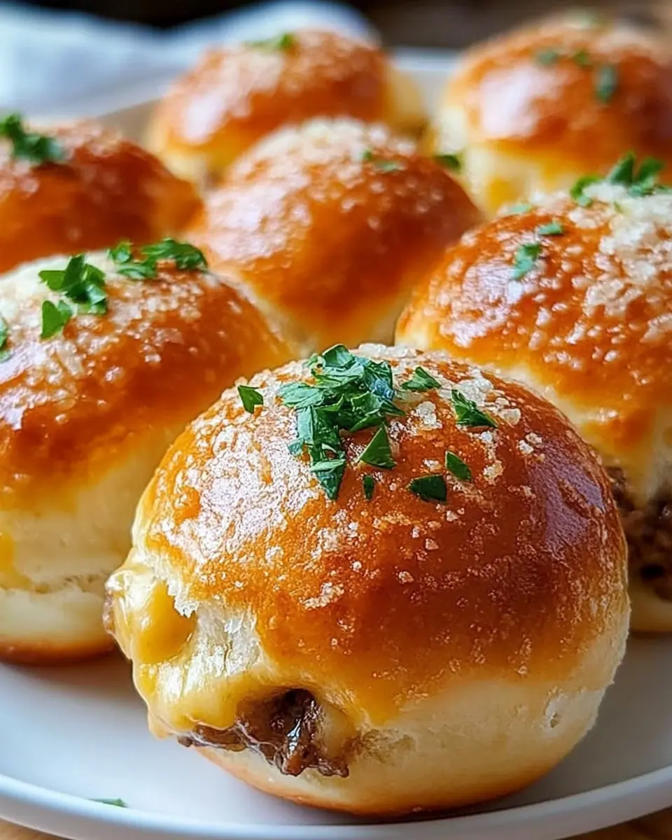 Knoblauch-Parmesan-Cheeseburger-Bomben: Juicy Flavor Explosion!