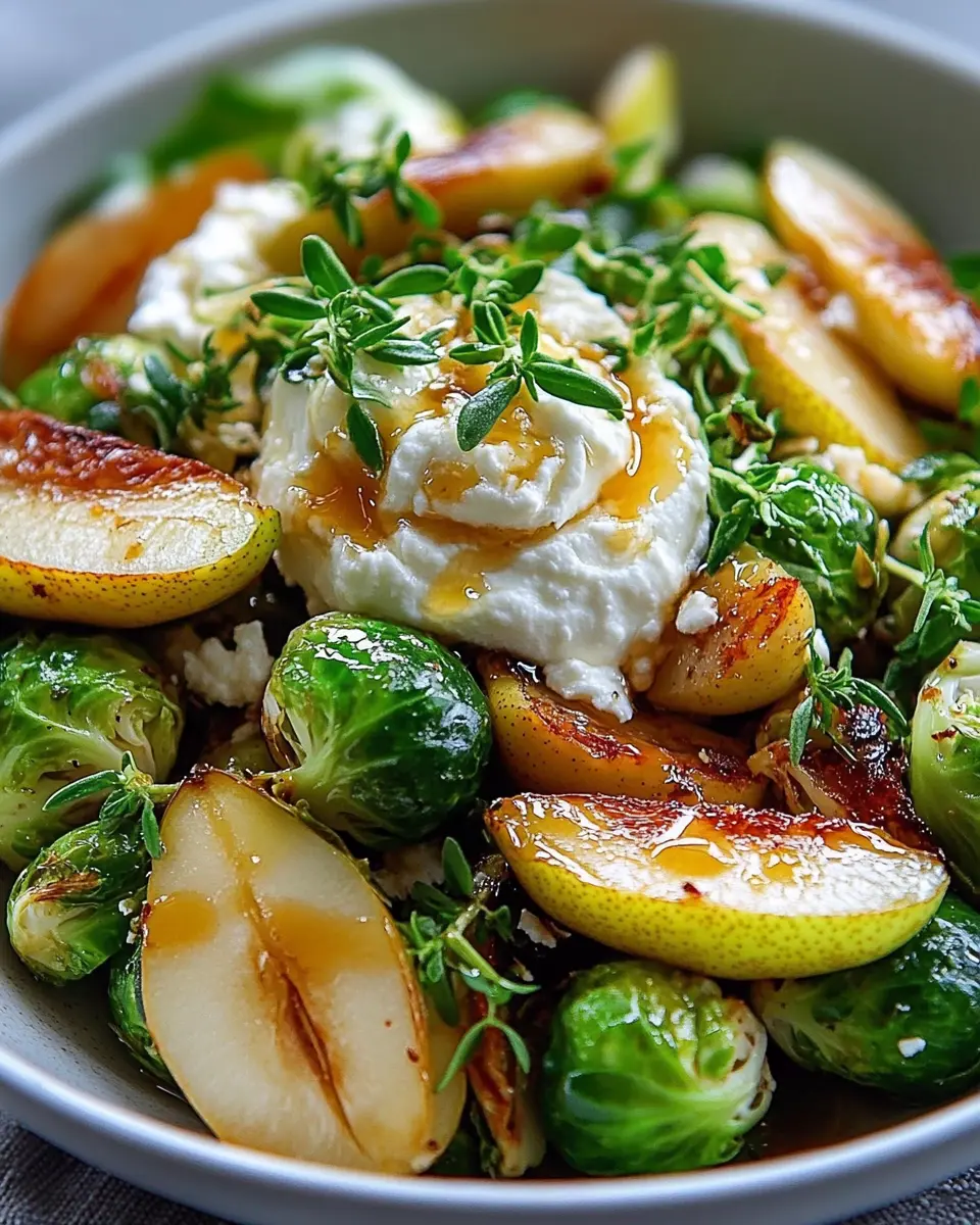 Ahornsirup-Glasierter Rosenkohl-Birnensalat: Irresistibly Sweet!