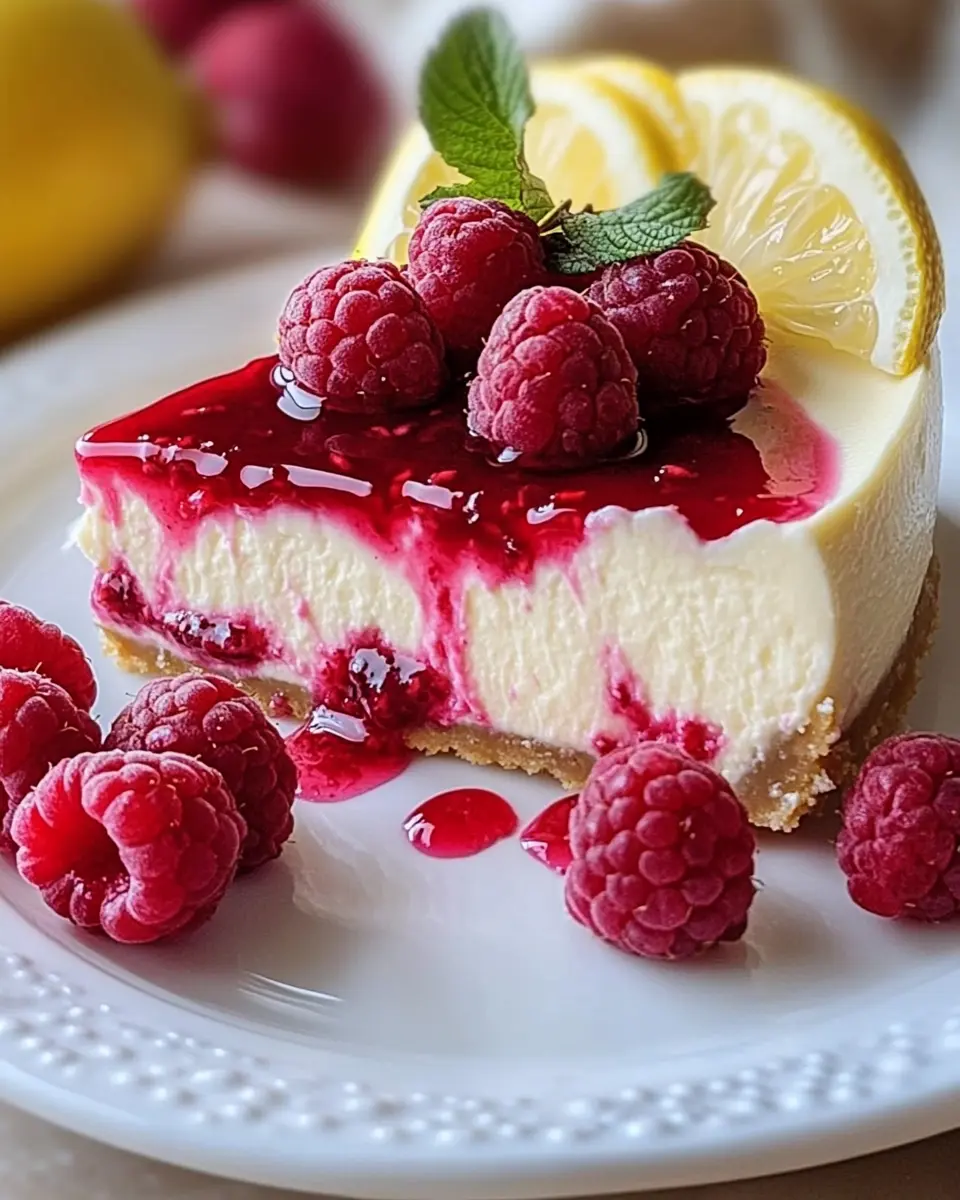 Zitronen Himbeer Käsekuchen: Blissfully No-Bake Delight!