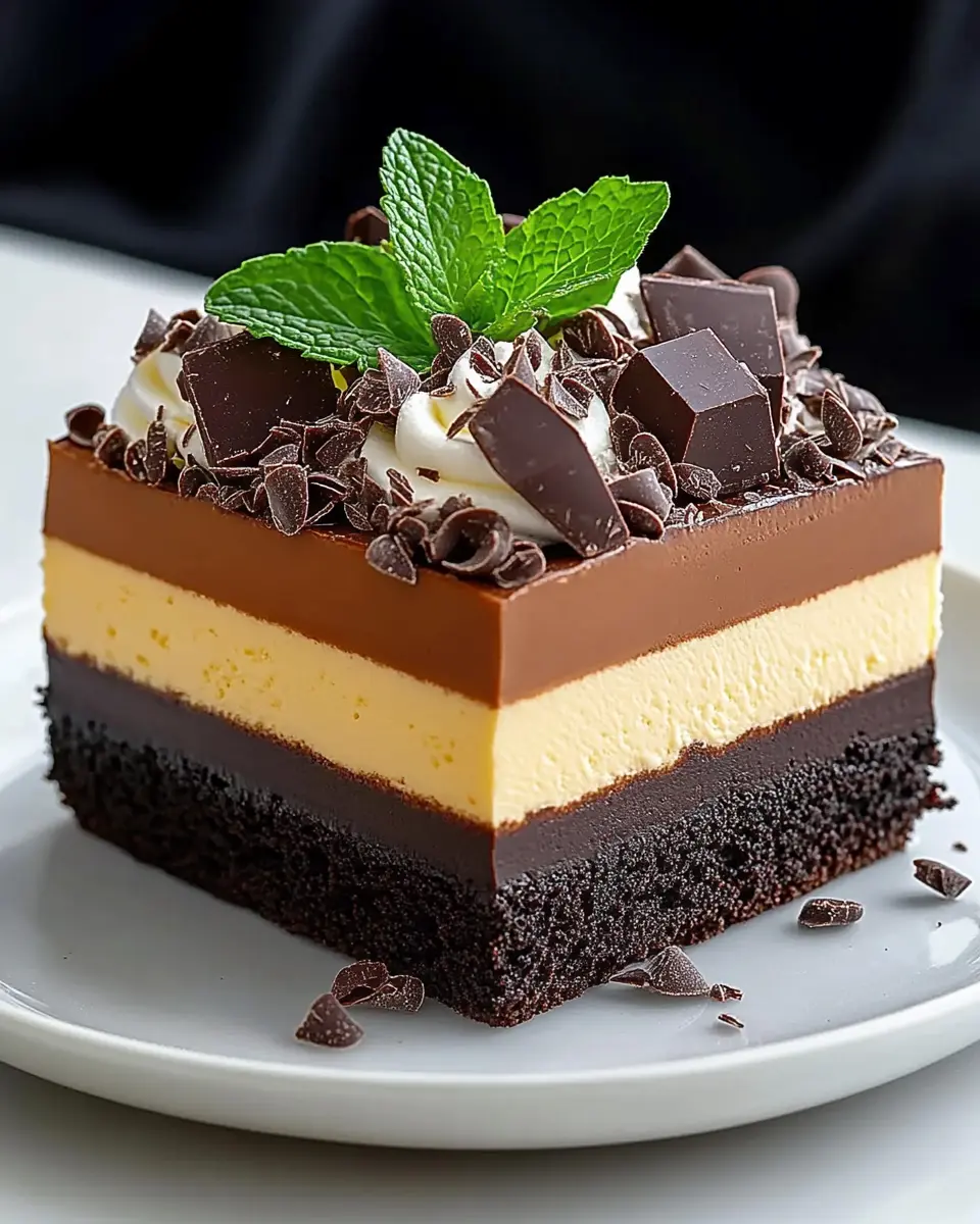 Dreifacher Schokoladenmousse-Kuchen: Indulgent Chocolate Bliss