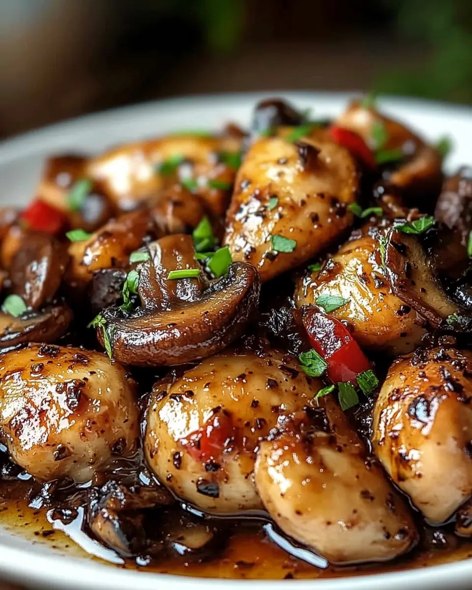 Schwarzer Pfeffer-Hühnchen mit Champignons: Irresistibly Juicy Delight