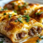 Wurst-Käse-Blätterteig-Pfannkuchen First Image First Image