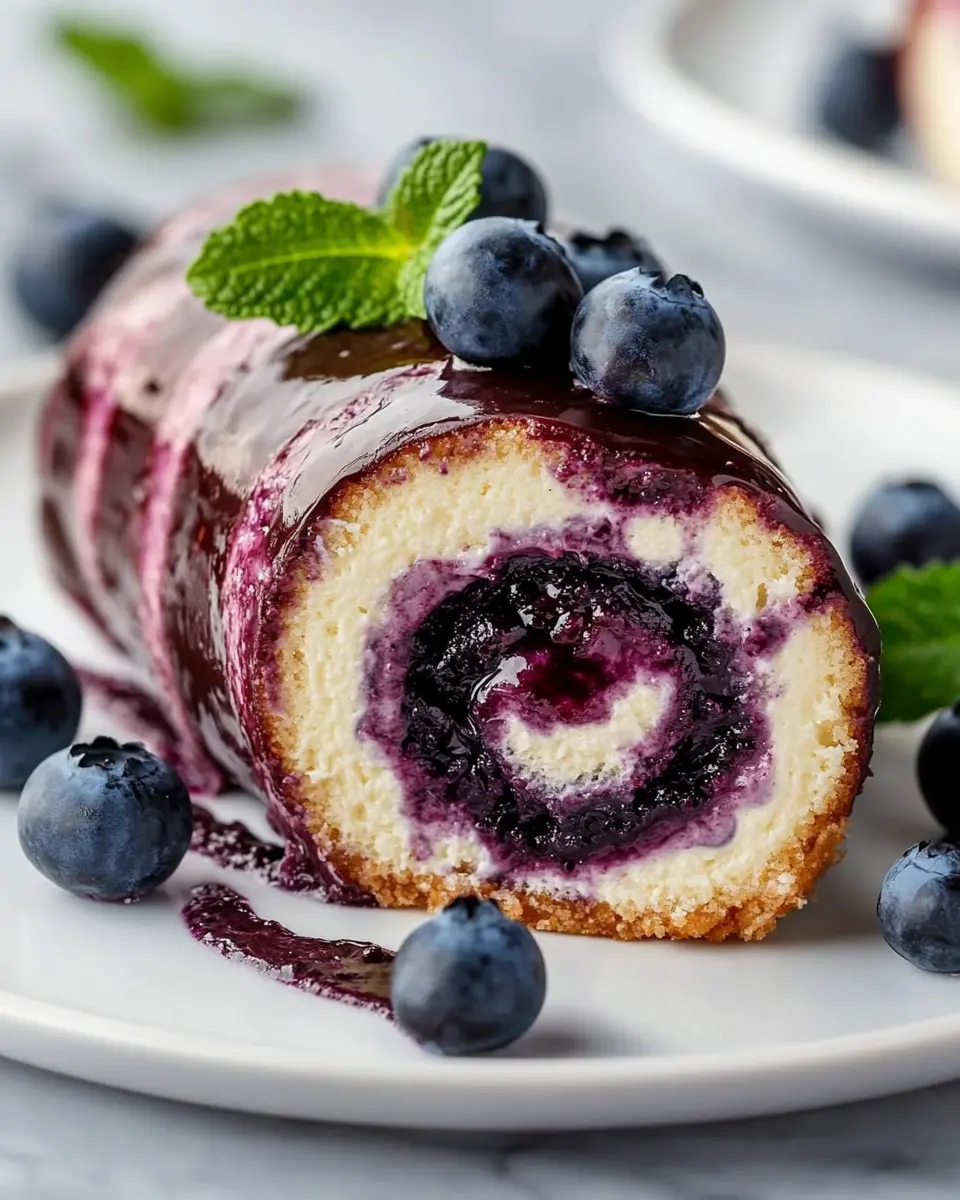 Blaubeer-Schokoladen-Cheesecake-Rolle: Indulgent Bliss Awaits