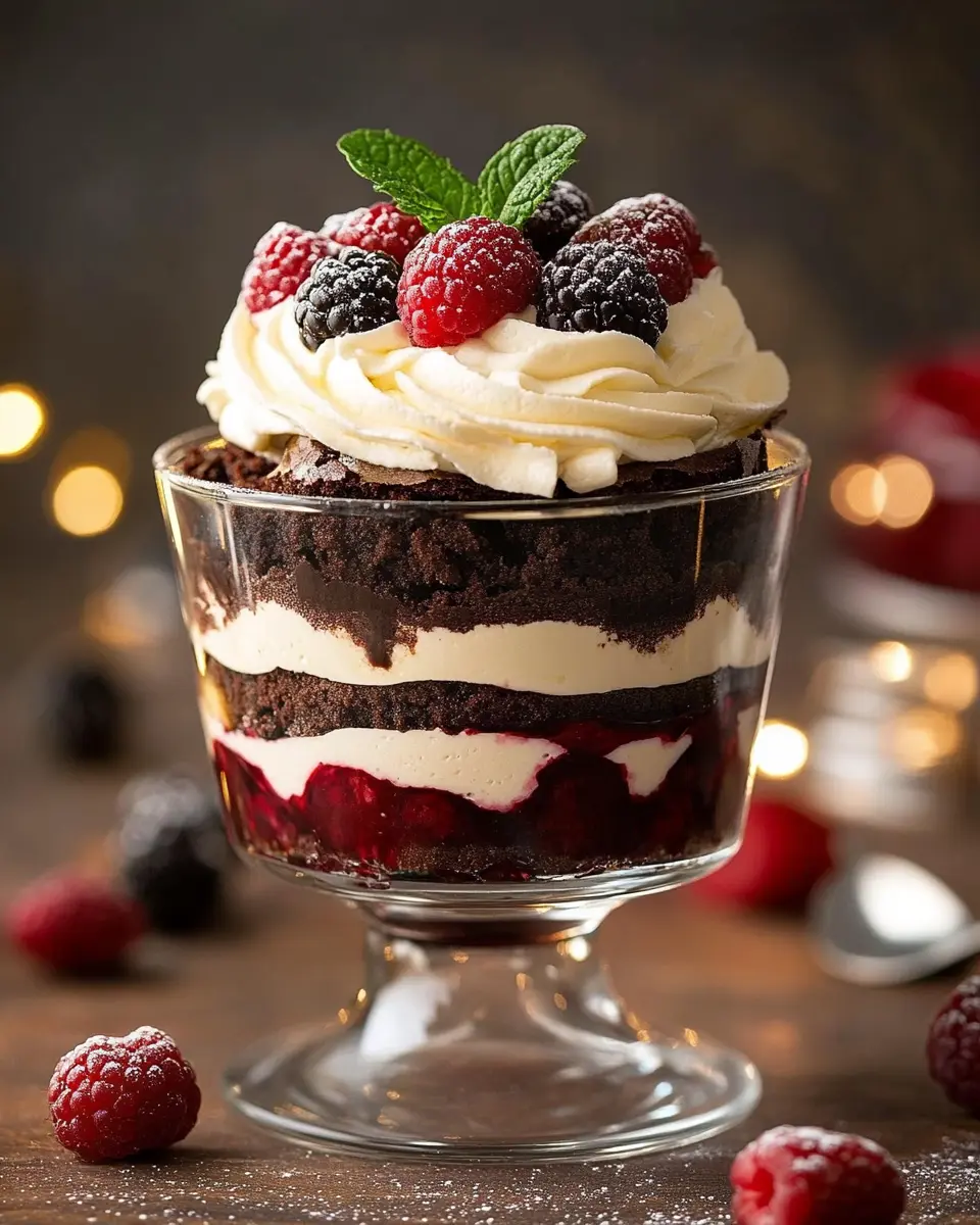 Festliches Brownie-Trifle: Indulgent Delight for One!
