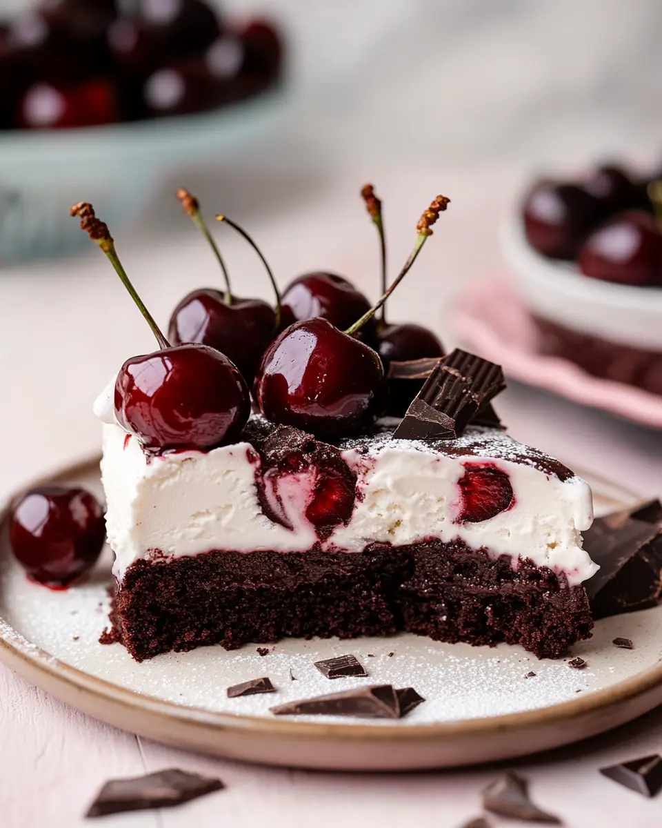 Schwarze Kirschen Eiscreme Kuchen: Indulgent Brownie Bliss
