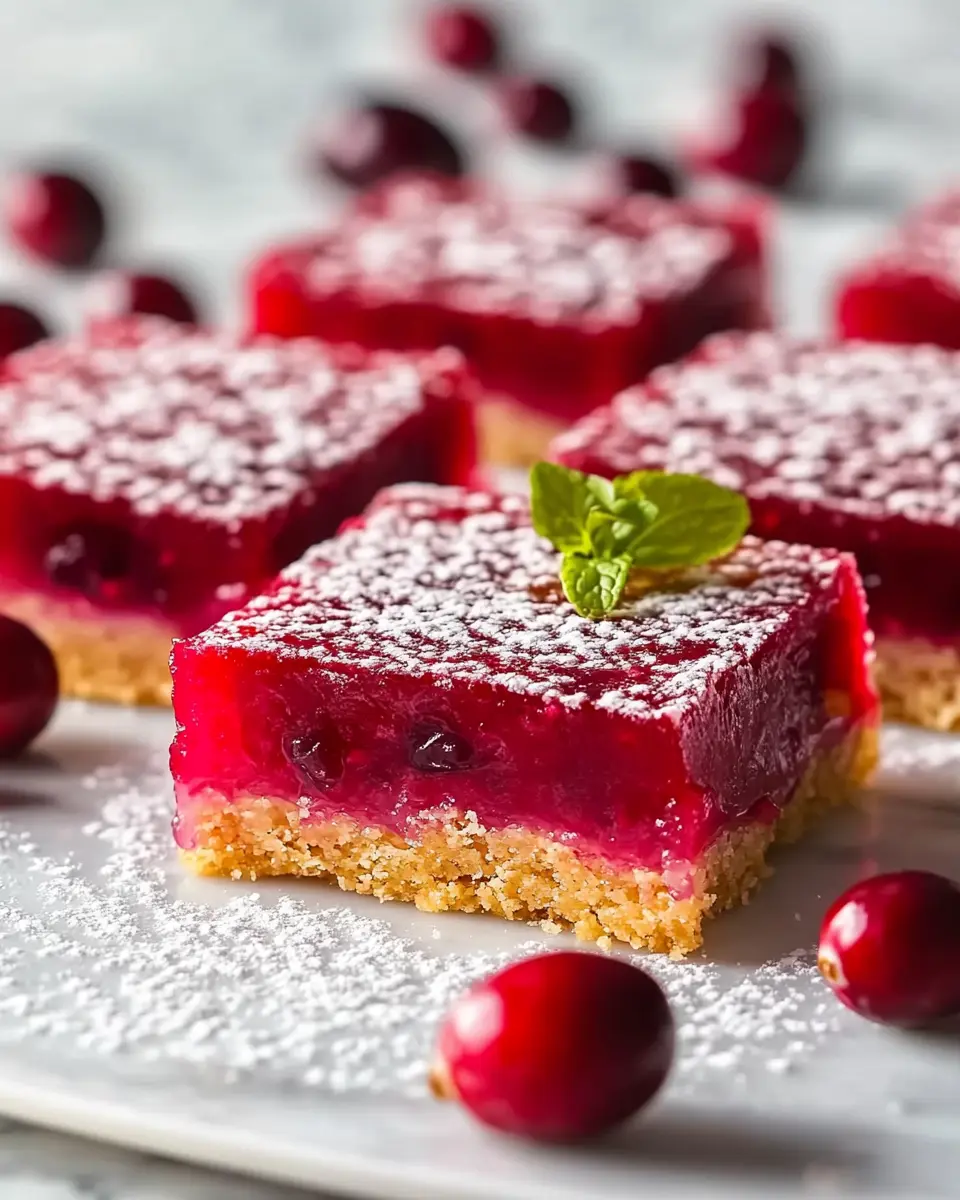 Cranberry-Curd-Riegel mit Walnuss-Shortbread-Boden Bliss