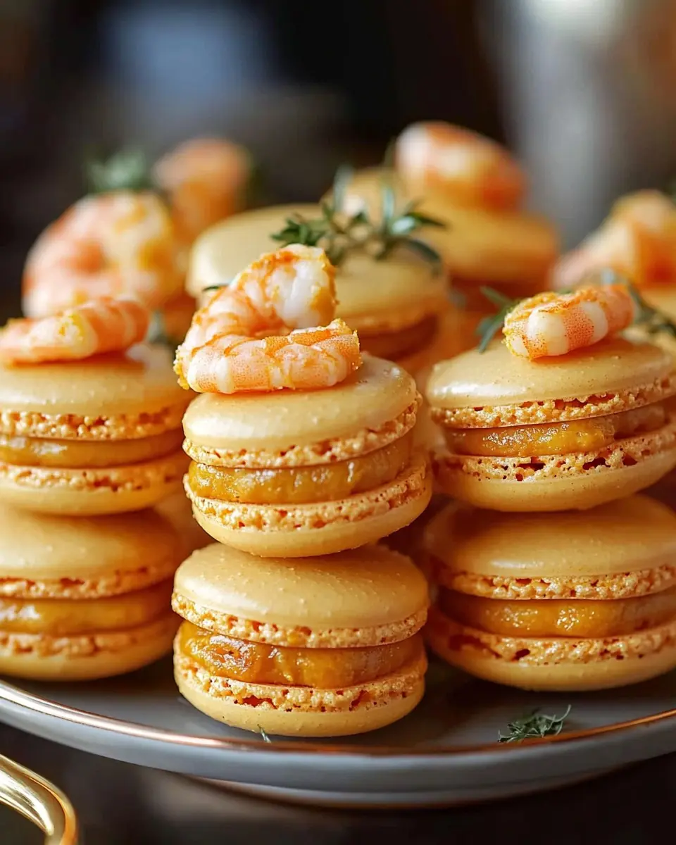 Kürbis-Curry-Macarons mit Crevetten – Ein köstliches Festmahl!