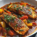 Klassischer würziger marokkanischer Fisch in reichhaltiger Sauce First Image First Image