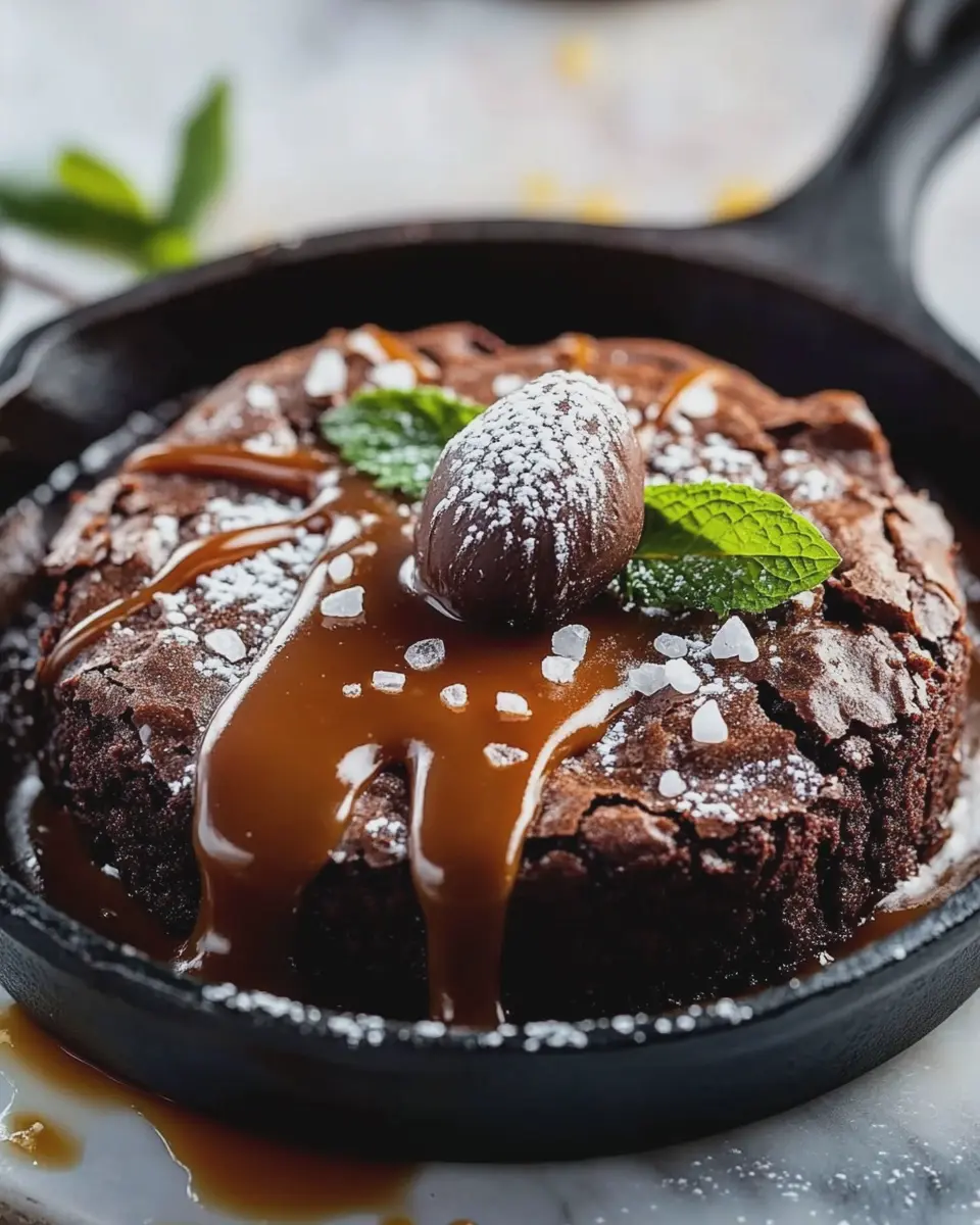 Schokoladen-Karamell-Lava-Brownie-Pfanne: Der perfekte Genuss!